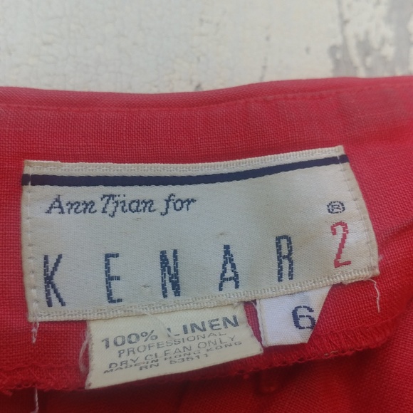 1948's Red Linen Button Up Dress - Picture 4 of 7